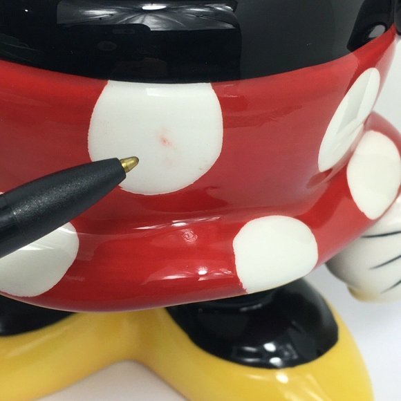 Disney Parks 3D Minnie Mouse Coffee Mug Cup Figural Polka Dot Skirt Legs Feet - Picture 3 of 12